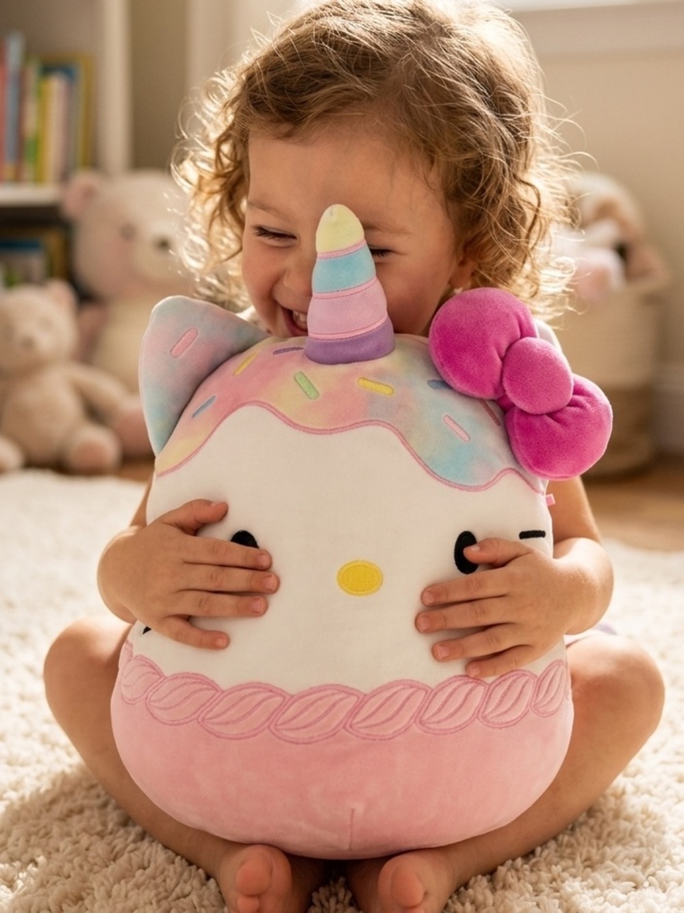 Squishmallows Hello Kitty Ice Cream Cupcake Unicorn Stuffed Animal Jumbo Sanrio